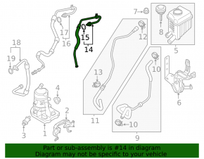 High pressure hose power steering Porsche Cayenne 958 11-17 return Hybrid