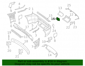 Mercedes R-class W251 06-13 rear bumper towing hook cap