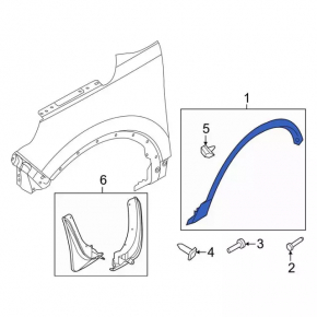 Front right wing arch trim Ford Explorer 16-19 rest, scratch