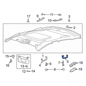 Ceiling handle rear left Ford Edge 15-24 beige