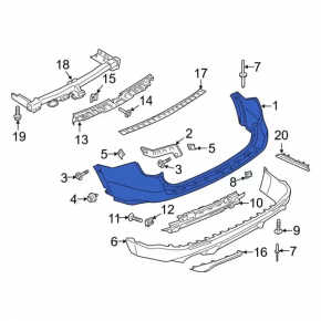 Rear bumper upper part Ford Explorer 20-