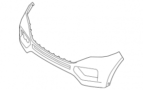 Front bumper upper part Ford Explorer 20 - without parking sensors, white, broken fasteners