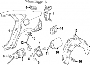 Quarter wing rear left Honda Accord 23- blue, on the body, dents, bumps