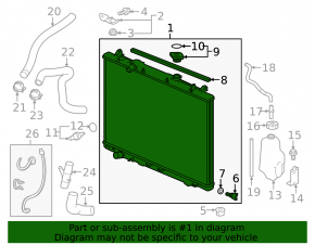 Radiator cooling water Acura MDX 14-20