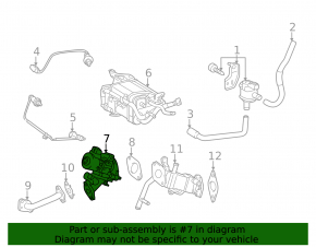 Toyota Prius V12-17 EGR valve without flange