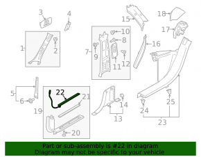 Door sill insert front right Volvo XC60 18-23 chrome with backlight
