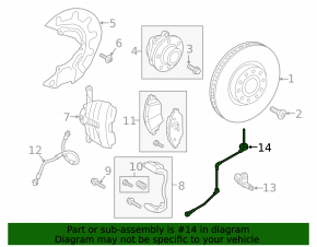 ABS sensor wire front right VW Atlas 18-