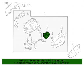 Left side mirror motor for Volkswagen ID.4 21-25