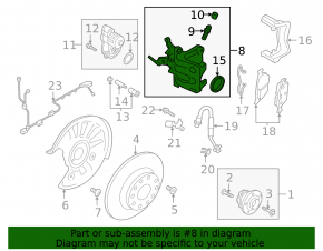 Brake caliper assembly rear right VW Atlas 18-23 electric