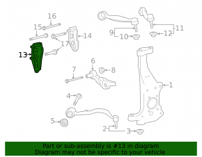 Upper front right control arm bracket for Lexus LS 07-17