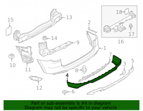 Rear bumper trim for BMW X3 G01 22-24, structure, for parking sensors
