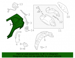 Subaru Forester 25-26 rear right quarter wing on the body, graphite