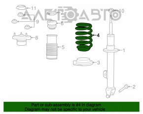 Spring front right Dodge Challenger 09- type 1