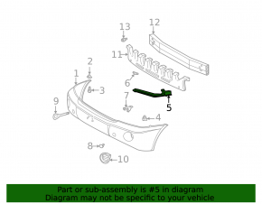 Right front bumper mount for Toyota Highlander 2001-2007