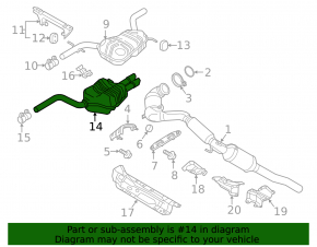 Exhaust pipe assembly VW Jetta 11-18 USA 2.0 resonator with barrel, rusty, broken