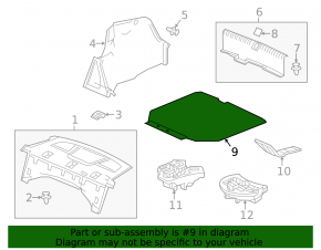 Acura ILX 13-22 black trunk floor