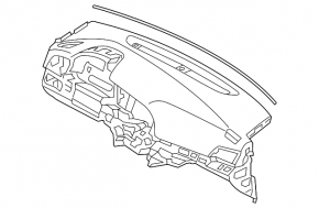 Dashboard front panel without AIRBAG Hyundai Elantra AD 19-20 black