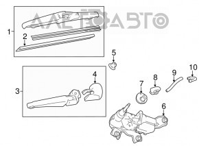 Rear wiper linkage with motor for Lexus CT200h 11-17