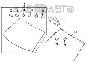 Windshield Hyundai Kona 18-23 without camera and heating