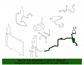 Lexus LS460 07-17 long heater-condenser air conditioner pipe