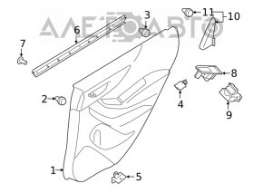 Door trim card rear right Subaru Forester 19-24 SK black with gray insert