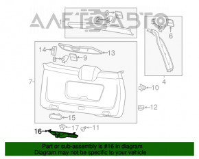 Trunk lock trim Porsche Cayenne 958 11-14 black
