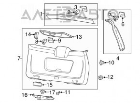 Trunk lock trim Porsche Cayenne 958 11-14 black