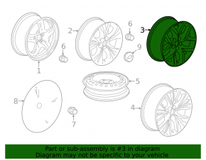 Wheel disk iron R19 Chevrolet Impala 14-20 type 1