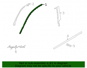 Upper rear left door trim for Porsche Panamera 10-16 chrome