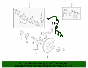 ABS sensor front right Mazda3 MPS 09-13