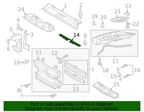 Upper radiator deflector Ford Mustang mk6 18-23