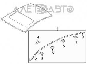 Right roof trim for Mazda 6 14-21