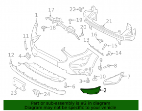 Front bumper trim right Ford Ecosport 18-22 structure