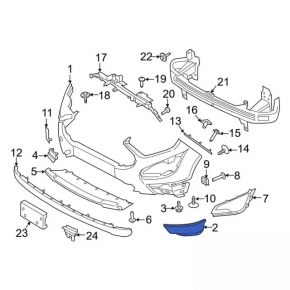 Front bumper trim right Ford Ecosport 18-22 structure