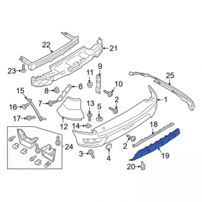 Front bumper trim lower Ford Ecosport 18-22 structure
