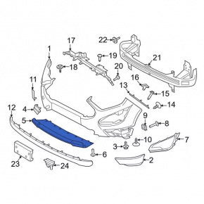 Front bumper trim lower Ford Ecosport 18-22 structure