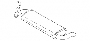 Muffler rear part with barrel Ford Ecosport 19-22 2.0 rusty