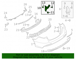 Rear bumper mount right outer Ford Fusion mk5 19-20