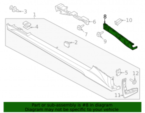 Rear right sill bracket for Ford Mustang 2024-2026