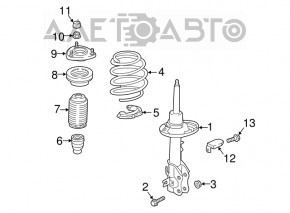 Shock absorber front right Mazda CX-9 16- 20th wheels