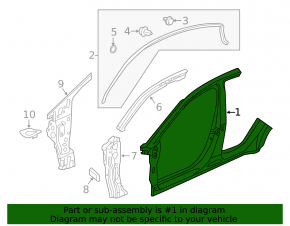 Body pillar central right Honda HR-V 16-22