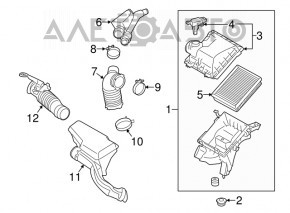 Air duct for Lexus CT200h 11-13 filter with resonator