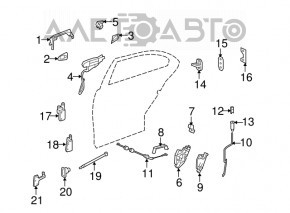 Door hinge lower rear left Mercedes W221