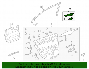 Rear left window lift control trim Cadillac ATS 13- black