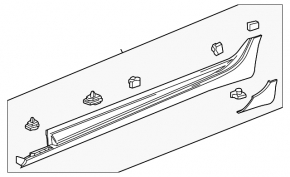 Left threshold Cadillac CTS 14-