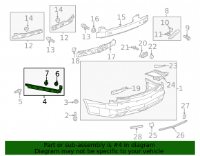Right rear bumper mount for Cadillac CTS 14-19