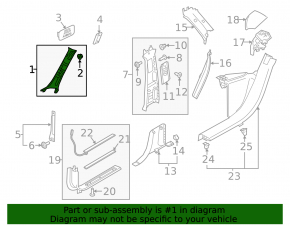 Front pillar trim upper left Volvo XC60 18-23 gray