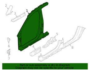 Body pillar center right Volvo V90 17-22 usa