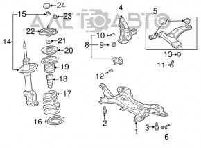 Lower control arm front right Toyota Prius 20 04-09