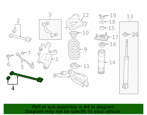 Lower rear left trailing arm for Lexus IS 14-24